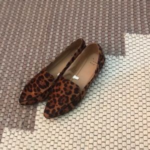 Size 7.5 leopard print loafers
